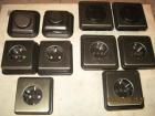 6 Steckdosen und 2 Dimmer Fa. KOPP Front messingfarben